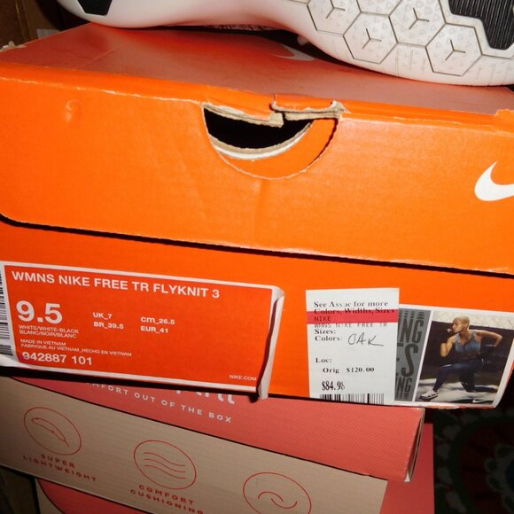 NEW 9.5M LADIES NIKE FREE TR FLYKNIT 3 CARDIO SNEKAERS BLACK WHITE - Picture 3 of 8